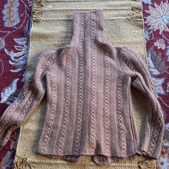 Vintage merino wool sweater skirt set hand knit by Grace 1967 camel gorgeous 6 8 - Picture 4 of 13